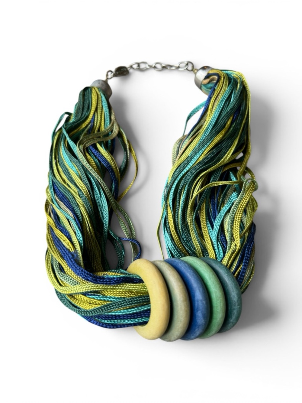 Manouk Multi-Strand Turquoise & Green Statement Necklace 7"